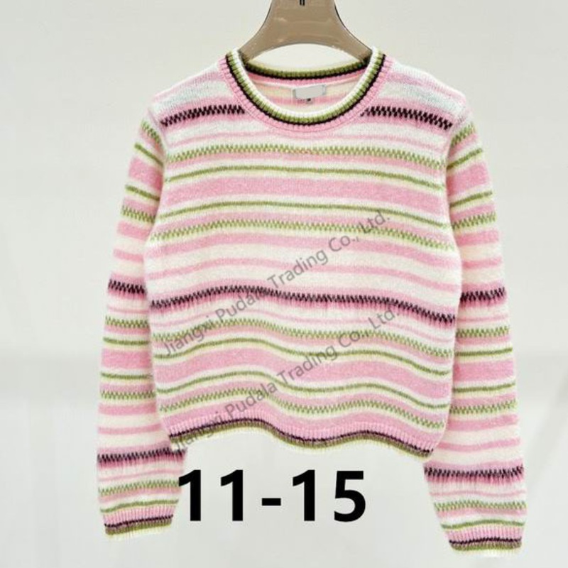 Luxurious Cashmere Round-Neck Colored Stripe Pullover Knitted Sweater – Sweater and 1: 1 Sweater price
