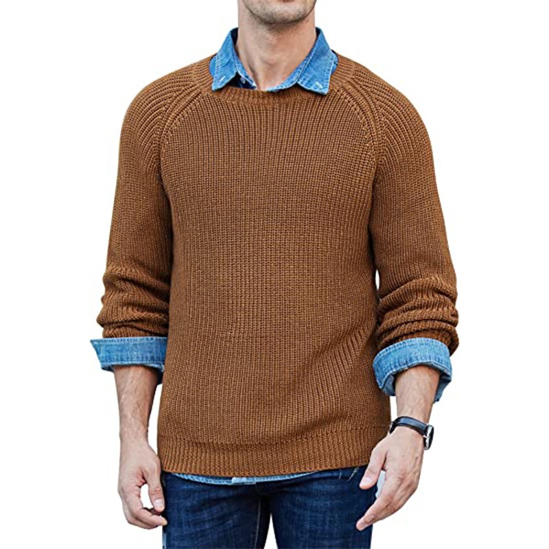 Raglan Sleeves Body Fitted Jacquard Crew Neck Mens Sweaters – Jacquard Sweaters and Sweater price