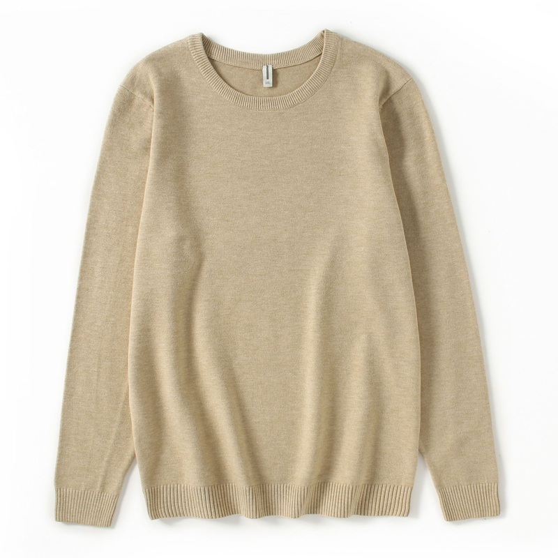 Solid Color Round Neck Simple Sweatshirt Men Pullover Sweater – Mens Crewneck Sweater and Mens Pullover Knitted price