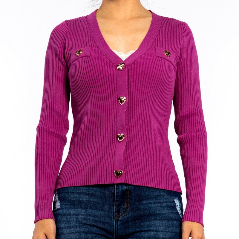 Spring V-Neck Love Button Long-Sleeved Cardigan Sweaters for Women Lightweight – Sweater for Women and Crop Sweater price