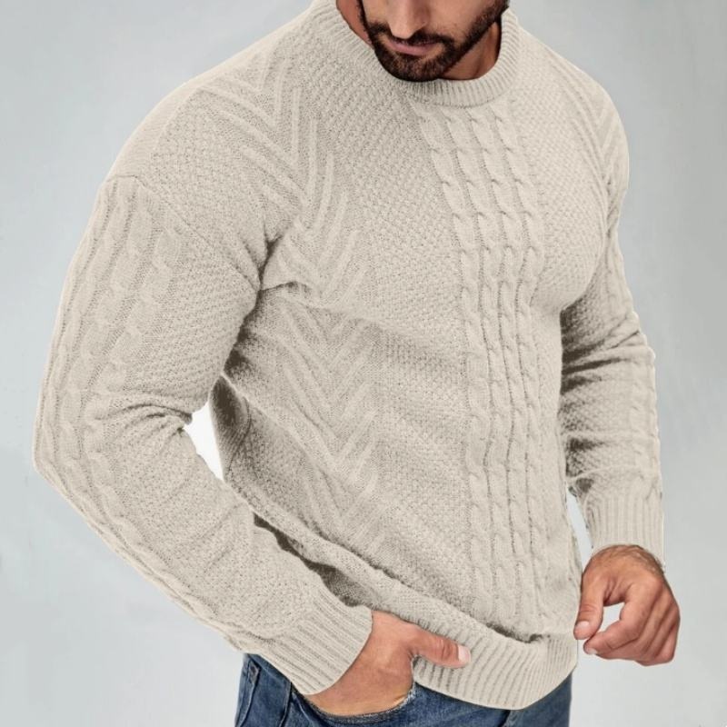 Sweater Men Mens Winter Long-Sleeve Cable-Knit Sweater Round-Neck Drop-Shoulder Pullover – Men Sweater and Mens Sweater price