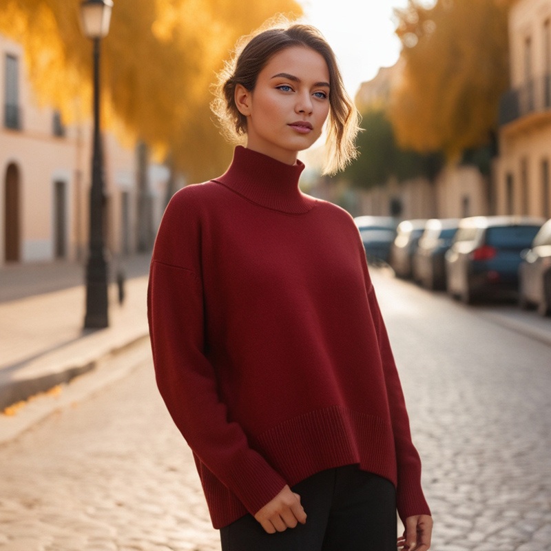 Warm Pullover Jumper Top for Trendy Fall Fashion, Soft Knit Turtleneck Sweater Perfect for Layering, No MOQ – Trendy Fall Fashion Sweater and Soft Knit Sweater price