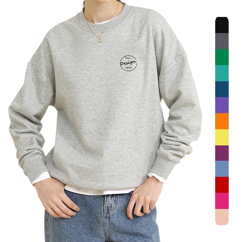 Wholesale OEM Crewneck Training Puff Printing Gym Streetwear Solid Color Fleece Warm Soft Luxury Casual Sweatshirt Women – Casual Sweatshirt and Custom Sweatshirt price