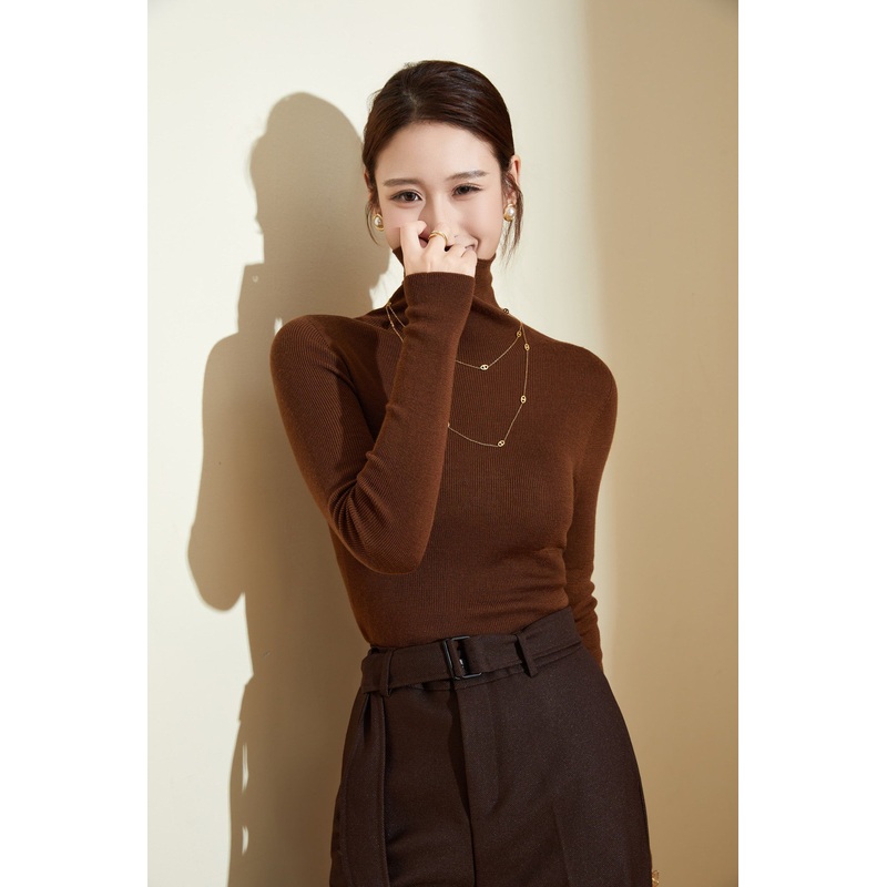 Womens Waist-Defining Pure Wool Tight-Fit Highneck Pullover – Wool Sweater and Womens Sweater price