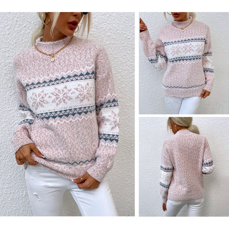 2025 New Arrival High Quality Half High Neck Fleece Knitting Pullover Lady Sweater for Women – Lady Sweater and High Quality Sweater price