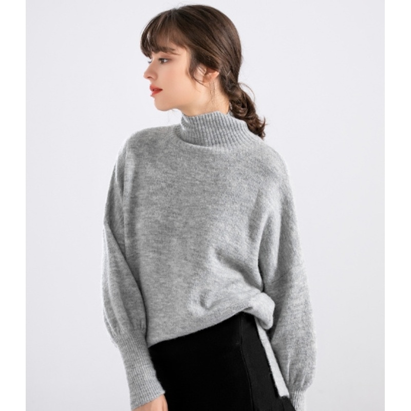 Autumn Winter Custom Turtleneck Bat Sleeve Knitted Sweater Coat Ladies Shawl Sweater Knitwear for Woman – Women Sweater and Turtleneck Women Sweater price