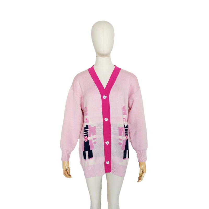 Christmas X-Mas Party Holiday Pink Nutcracker Mans Jacquard Sweater Cardigan – Sweater and Knitwear price