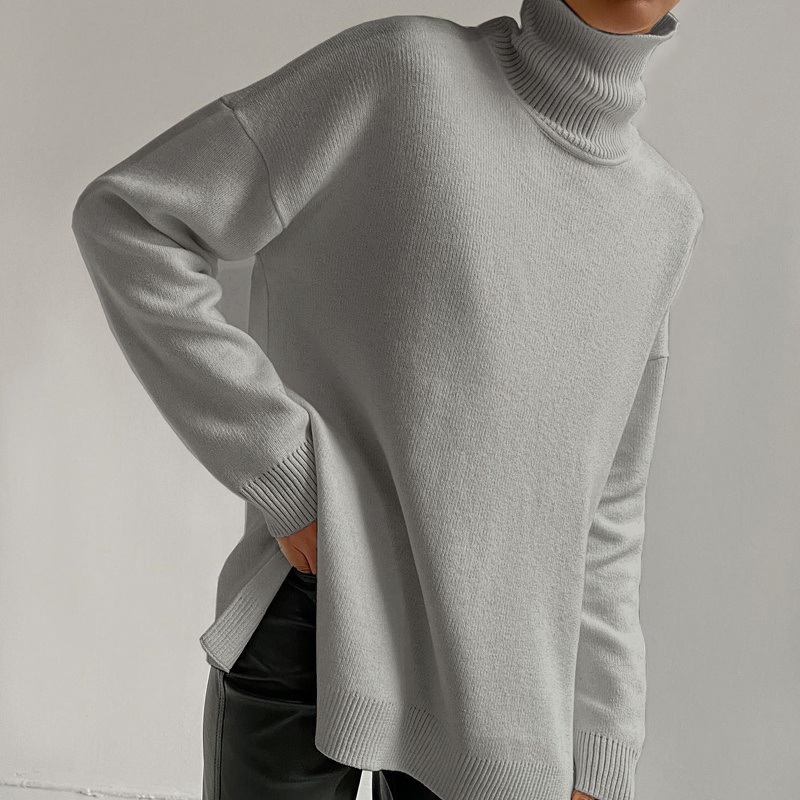 Cozy Oversized Viscose Fiber Sweater with Stylish Turtleneck, Chic Viscose Pullover Sweater with Fashionable Ribbed Design, No MOQ – Cozy Oversized Sweater and Chic Viscose Sweater price