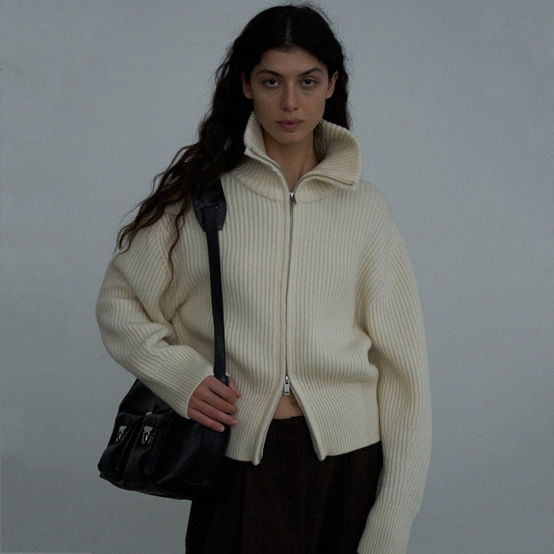 Custom All-Wool High Collar Cardigan for Autumn and Winter – Herry Collar Short Top and Clothing Top Design price