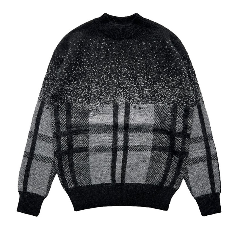 Custom High Quality Jacquard Acrylic Mohair Mens Luxury Crewneck Pullover Sweater – Sweater Women and Sweater Men price