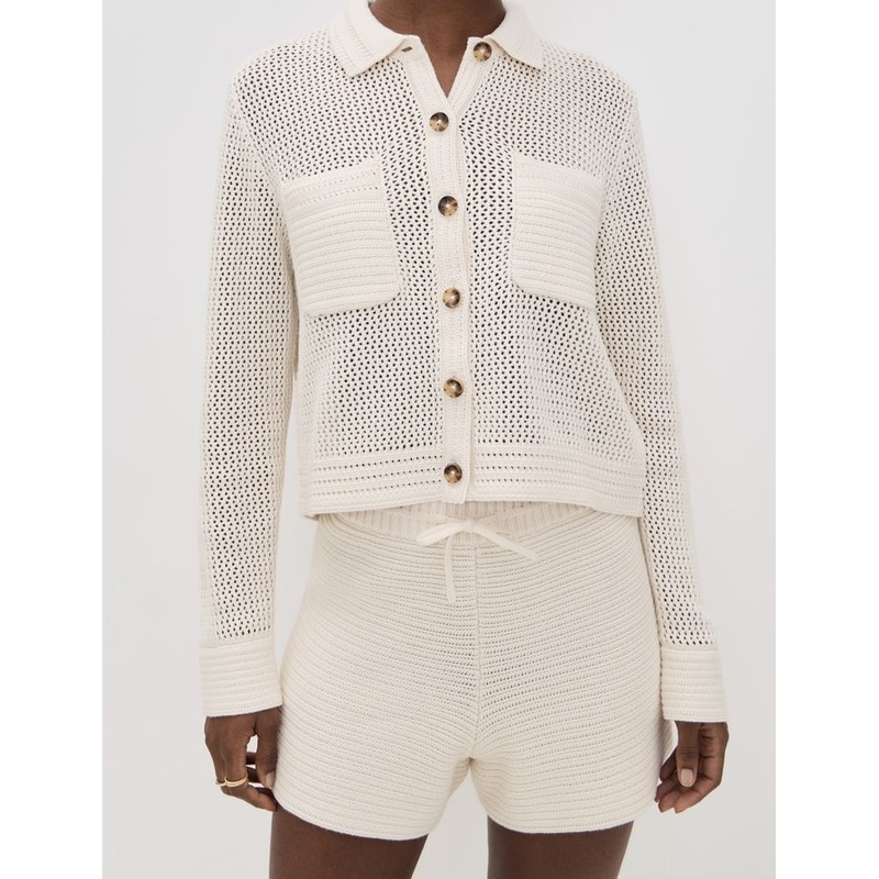 Light Weight Crochet Knit Button Placket Patch Breast Pockets Semi Sheer Womens Long Sleeve Sweater – Crochet Knit Sweater and Womens Semi Sheer Sweater price
