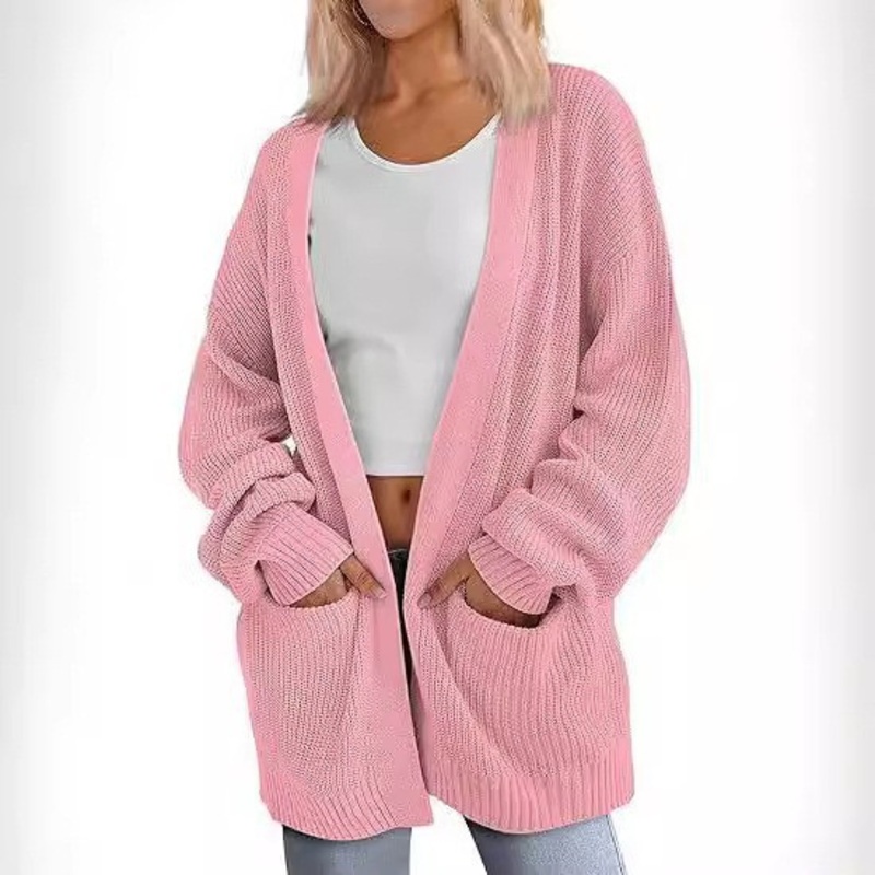 Solid Color Casual Long Women Knitted Cardigan Sweater – Sweater and Women Sweater price
