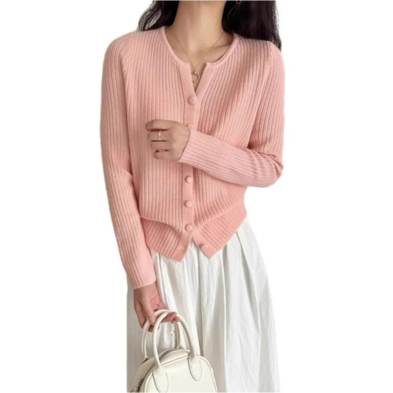 Wholesale Bestselling Basic Staple Womens Short Cotton Ribbed Layering Cardigan Sweater – Sweater and Knitted Sweater price