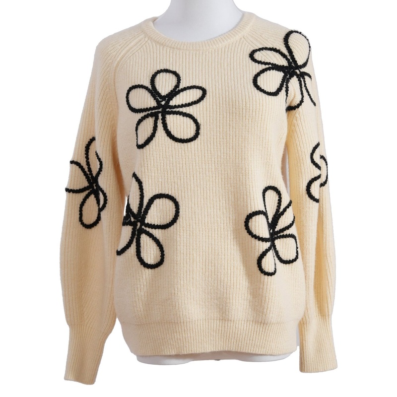 Womens Fashion Winter Clothing Flower Embroidery Pullover Sweater 395g – Pullover Sweater and Womens Sweater price