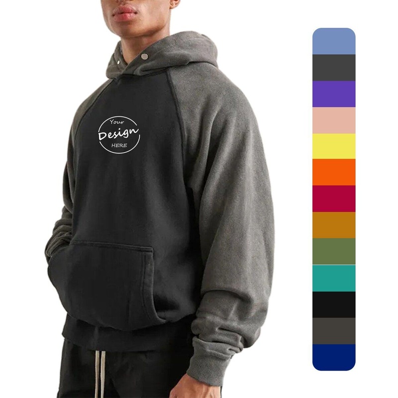 Color Block Fleece Wholesale Luxury Casual 100% Cotton Running Sportswear Hip Hop Custom Patchwork Pullover Hoodie Men – Patchwork Hoodie and Custom Hoodies price