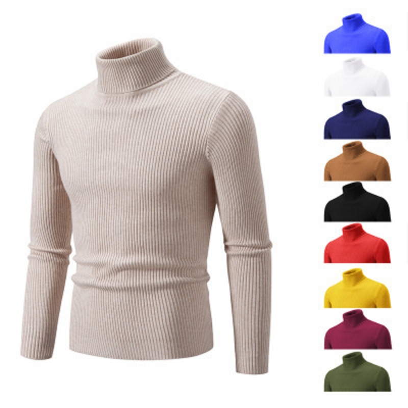 Cozy Solid Color Turtleneck Sweaters for Men&rsquor; S Casual Wear – Sweater and Sweater with a Collar price