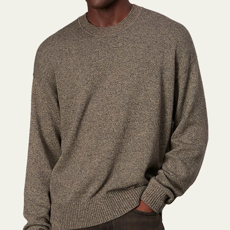 Mens Classic Simple Casual Style Crew Neck Long Sleeve 100% Cotton Sweater Customized – Mens Cotton Sweater and Crew Neck Sweater price