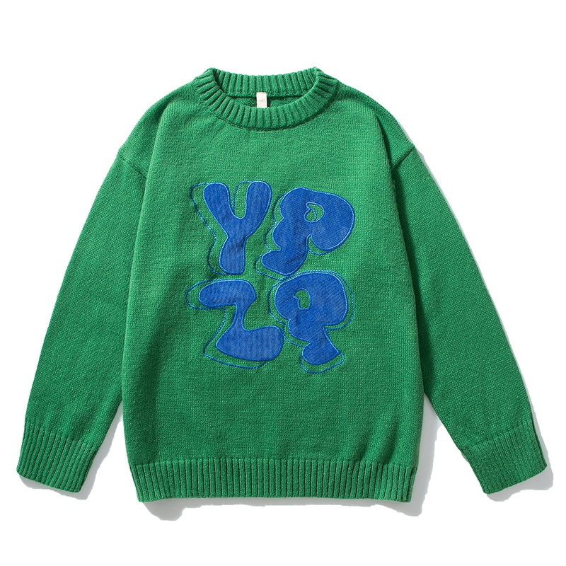 New Fashion Streetwear Casual Pullover Spring Fall Winter Patchwork Color Blocking Letter Knitted Sweater Sweaters – Winter Guardian Sweater for Men and Sweater Costum price