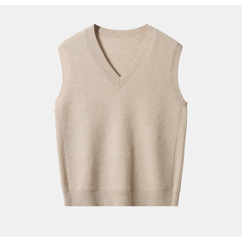 Cashmere Knitting Deep V Neck Sweater Vest Front Shorter Back Longer Side Slit Styles for Women – Sweater and 100% Cashmere price