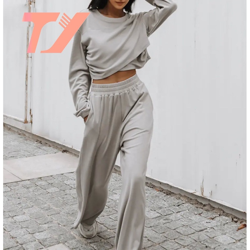 Casual Loose Two Piece Sweater Sets Autumn Winter Long Sleeve Tops Pullover and Wide Leg Pants Suits – Casual Outfits and Summer Women Tracksuit price