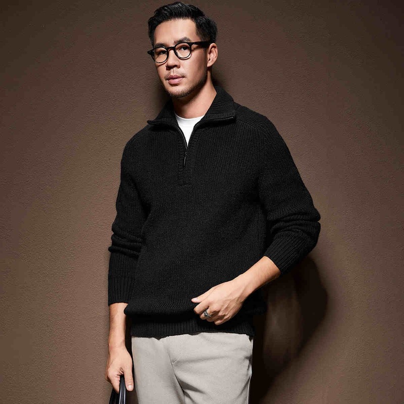 Customizable Logo Hot-Selling New Mens Sweater Collar Knitted Sweater Jacket Mens Solid Color Cardigan – Man Sweater and V Neck Pullover price