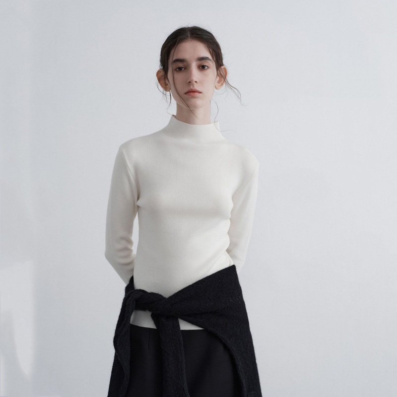 Factory Customization Womens Slim Fit Knitted Half Turtleneck Sweater for Autumn & Winter – Pullover Tops Knitted Sweater and Crop Top Sweater. price