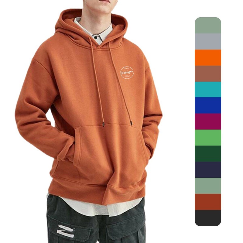 Hoodies Heavyweight Wholesale Custom Solid Color Training Gym Streetwear 100%Cotton Puff Printing Hooded Sweatshirt – Hoodies Heavyweight and Custom Hoodies price
