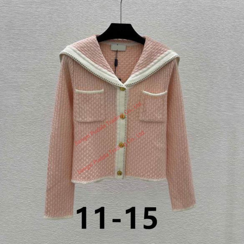New Arrival for Autumn/Winter 2024: Womens Navy Collar Thickened Knitted Cashmere Sweater Cardigan Coat – Sweater and 1: 1 Sweater price