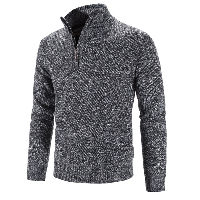 Solid Color Men Knitted Sweater Autumn Winter Knitwear Long Sleeve Turtleneck Zipper Neck Male Pullover Sweatshirt Outerwear – Hoodie Sweatshirt and Hoodie Blanket price