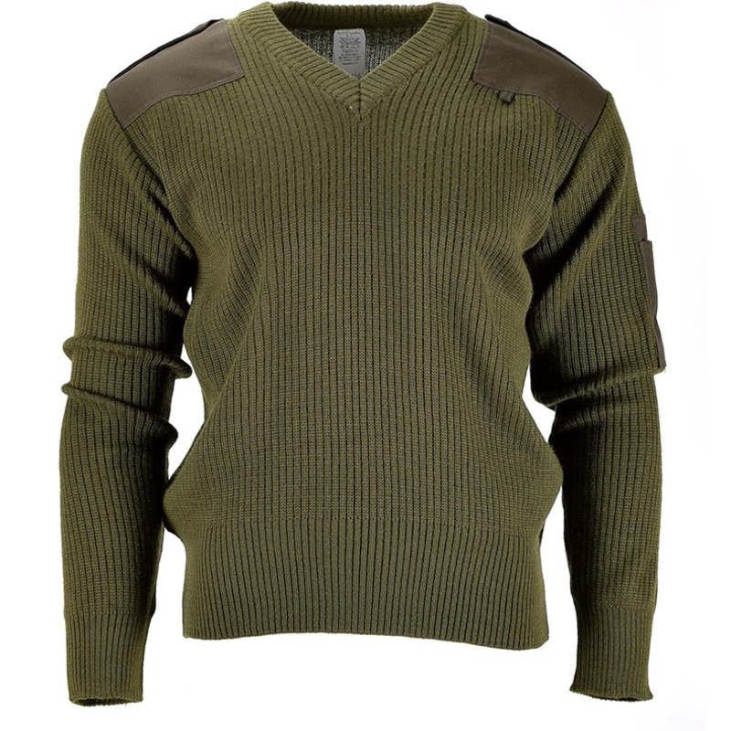 Training Knitted V-Neck Acrylic Man Pullover Outdoor Olive Green Sweater for Men – Tactical Sweater and Pullover price