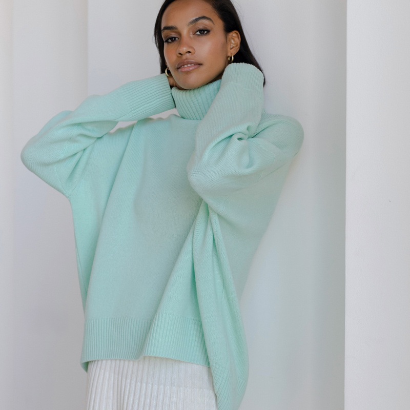 Winter Viscose High Neck Ribbed Sweater, Women&rsquor; S Oversized Long Sleeve Pullover, No MOQ – Winter Pullover and Oversized Pullover price