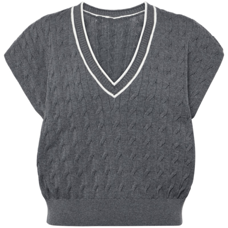 Womens Cable Knit Cotton Vest in Elegant Grey – Cable Knit Sweater Tank and Knit Sweater Vest price