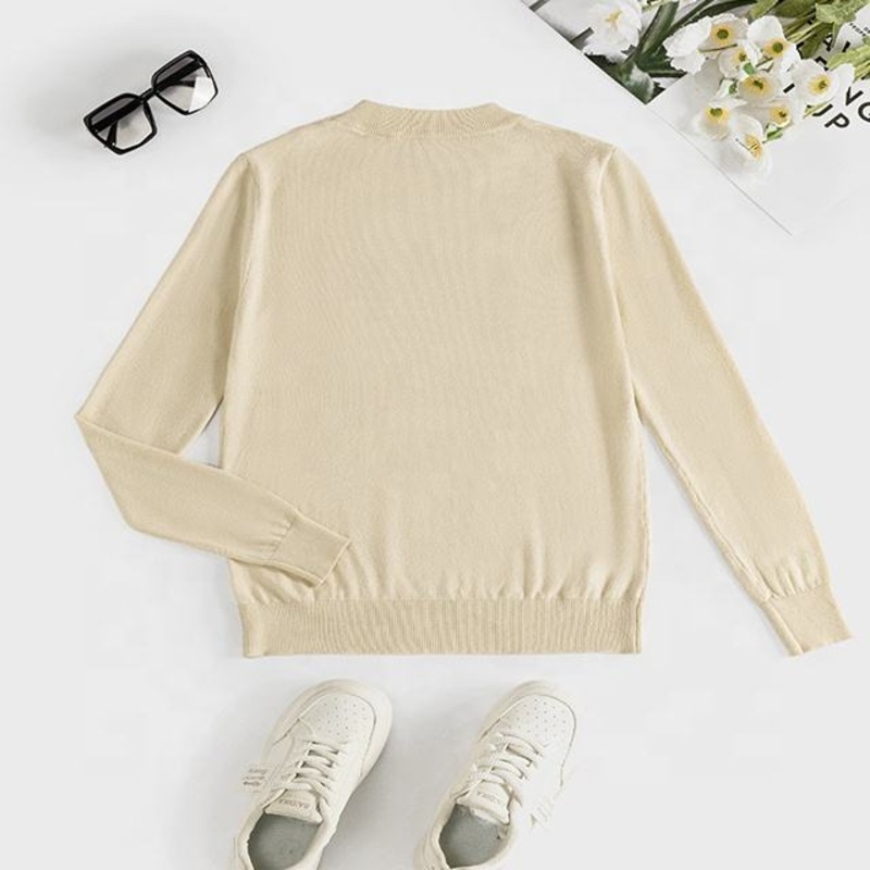 Womens Solid Color Half High Neck Pullover Sweater for Autumn and Winter – Womens Pullover and Solid Color Pullover price