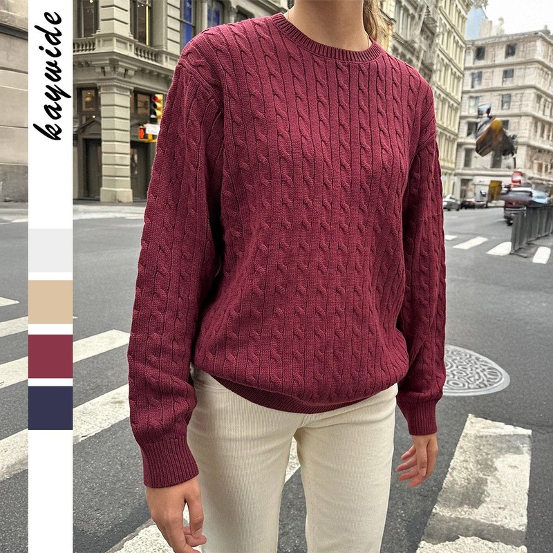 2025 Knit Sweater Ribbed Cuffs and Hem Sweater Warm Sweater – Warm Sweater and Ribbed Cuffs Sweater price
