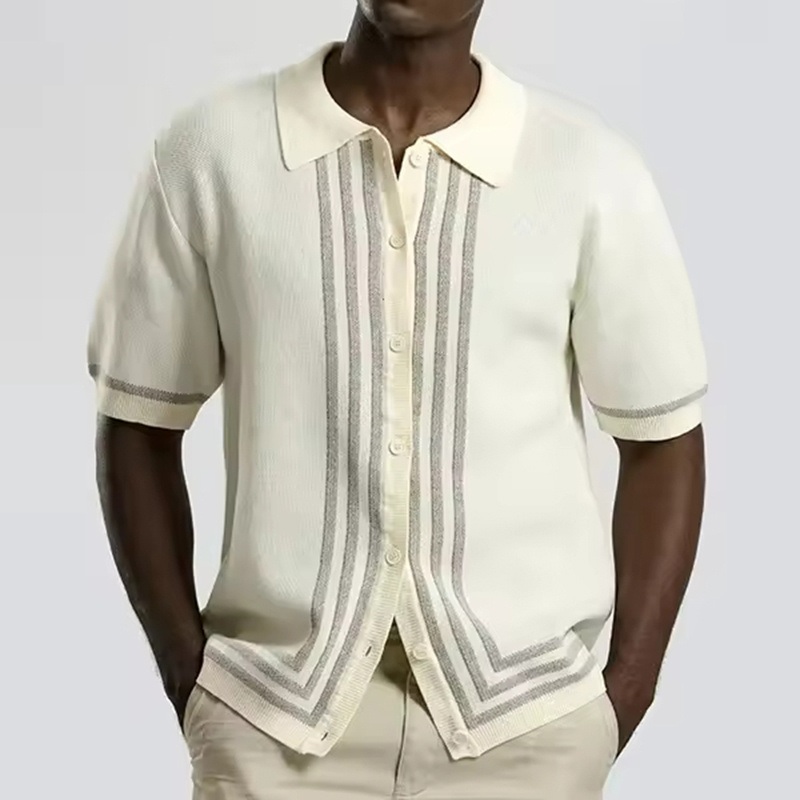 High Quality Mens Short Sleeve Knitted Cardigan Custom Logo Popular Cotton Knitted Polo Collar Sweater Fashion Streetwear Mens Sweater – Knitted Sweater and Polo Sweaters price|<span><span><span><span><span><span><span><span><span><span><span><span>