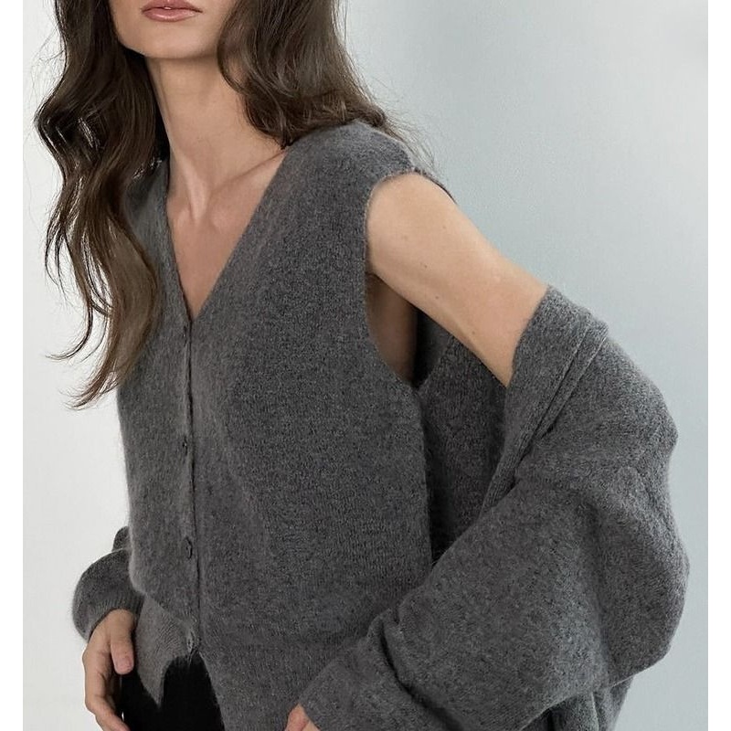 Knit Two Piece Set Women Office Wear Long Sleeveless Dress + Cardigan Coat Elegant Work Outfit – Sweater and Pullover price