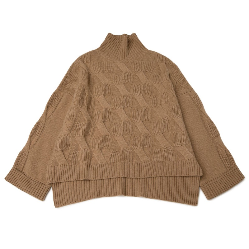 Luxury 100% Cashmere Sweater Knitting Women Cable Pullover Vogue Stand T Neck Knitwear – Knitwear and Cashmere Sweater price