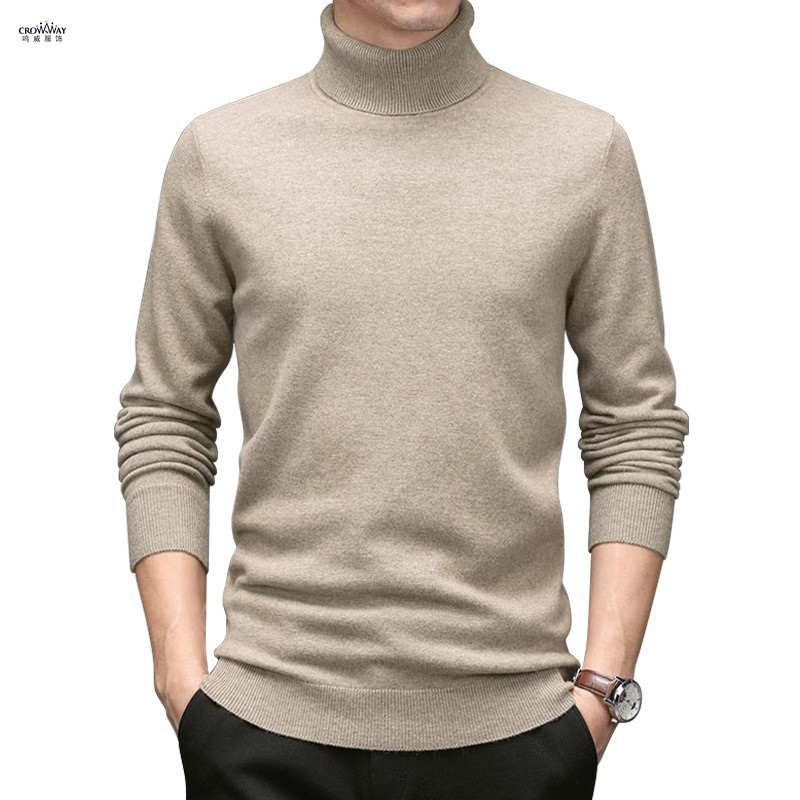 Mens Plus Size Base Plain Knitted Pullover Crew Neck Long Sleeve Winter Thick Warm 100% Merino Wool Sweater – Sweatshirt and Men Sweatshirt price