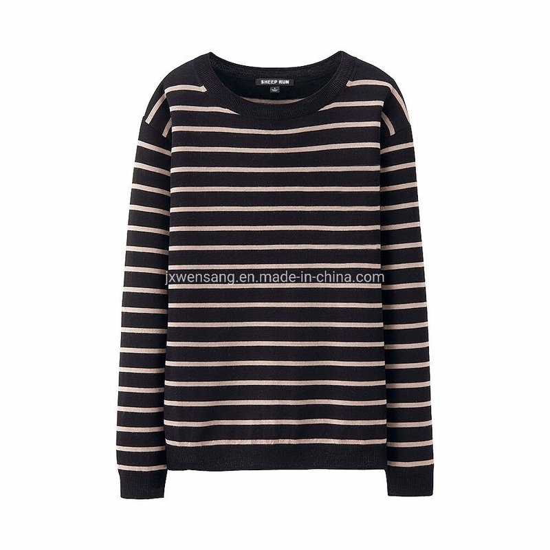 Merino Mens Pullover 100% Australian Natural Fabric Knitted Dark Blue Crew Neck Merino Striped Sweater – Merino Striped Sweater and Merino Sweater price|XS-5XL