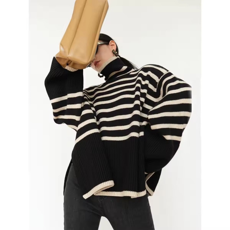 New Design Autumn Winter Fashion Loose Fit Striped Sweater High Quality Womens Turtleneck Pullover Oversized Sweater – Pullover Sweater and Oversized Sweater price|<span><span><span><span><span><span><span><span><span><span><span><span><span><span><spa