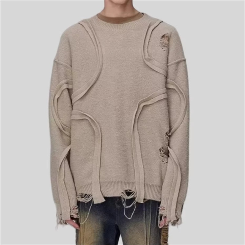 Vintage Sweater Grunge Ripped Hole Knitted Solid Jumpers Sweater – Sweater and Womens Sweaters price