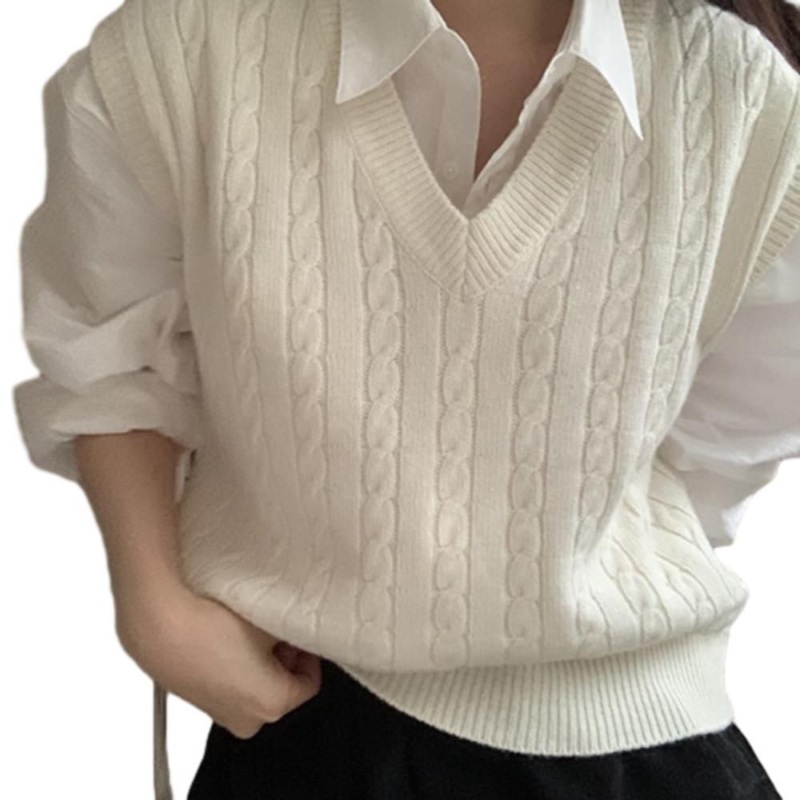 Bestselling British Preppy Argyle V-Neck Sleeveless Buttonless Student Style Layering Sweater Vest – Sweater and Knitted Sweater price