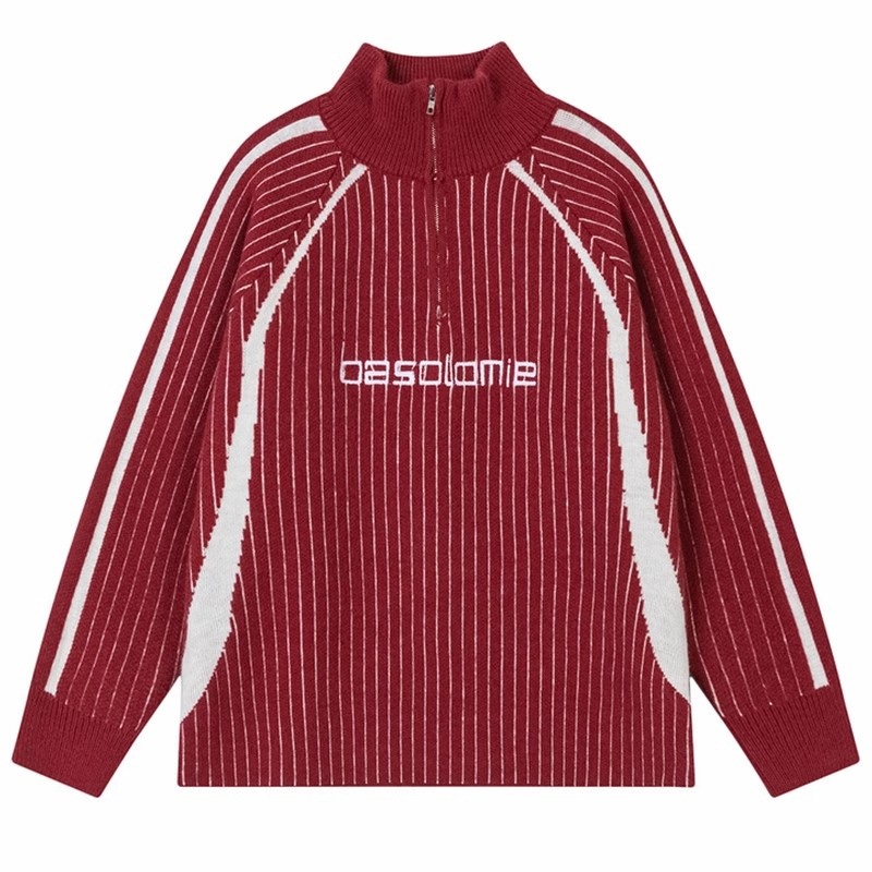 Chinese Manufacturer Wholesale Stripe Half Zipper Long Sleeve Sports Sweater for Men – Stripe Sports Sweater and Long Sleeve Sweater price
