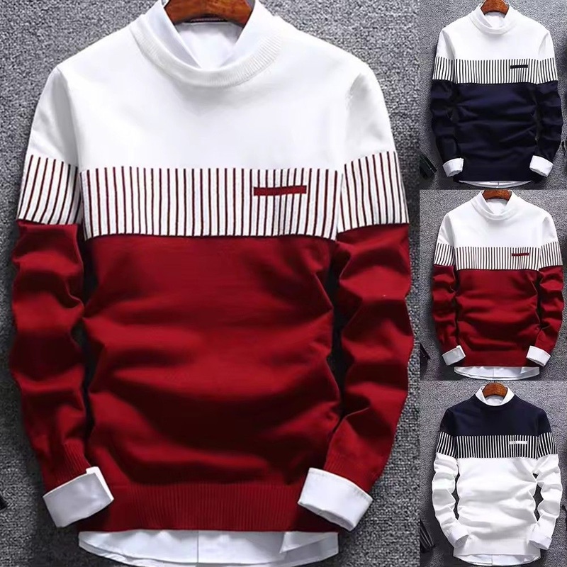 Custom High Quality Stripe Knitting for Winter Crew Round Collar Long Sleeve Pullover Mens Sweater – Crew Neck Sweater and Long Sleeves Sweater price|<span><span><span><span><span><span><span><span><span><span><span><span><span><span><span><span><span>