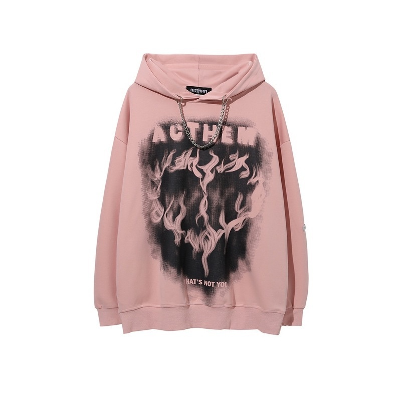 Foam Printing Pullover Hooded Sweater Loose Casual Sweatshirt Couple Tops Chic Cotton Hoody – Sweater and Hoody Wear price