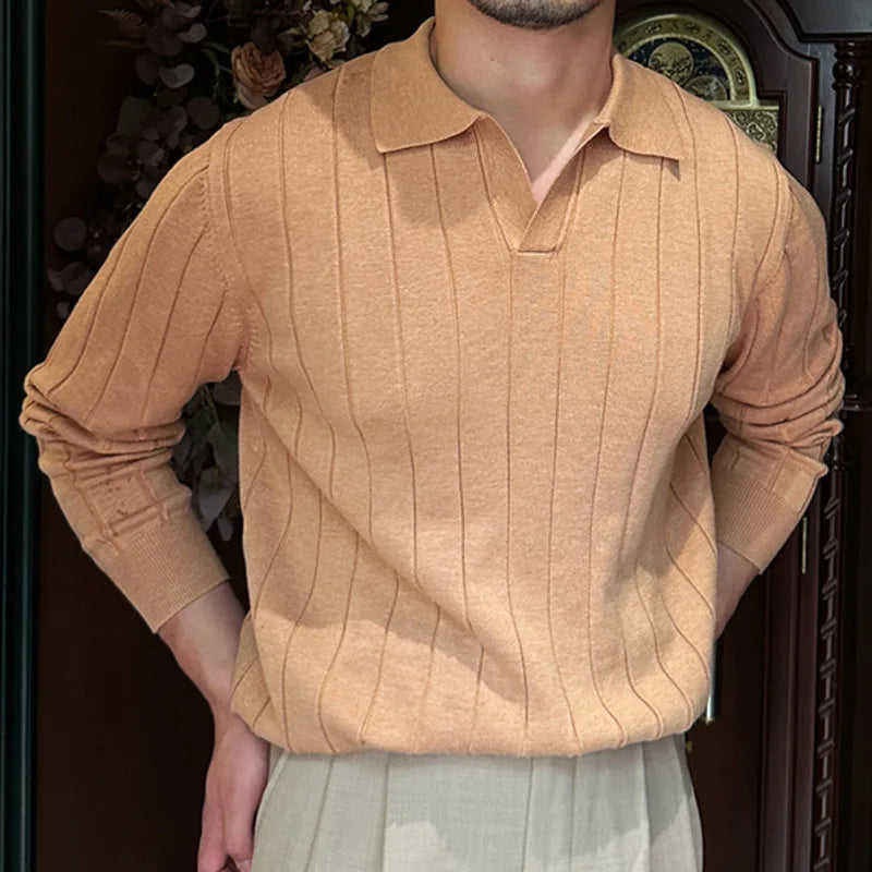 Male Sweater Manufacturer Wholesale Custom Solid Cotton Knit Sweater Pullover Lapel Style – Men Sweater and Mens Sweater price