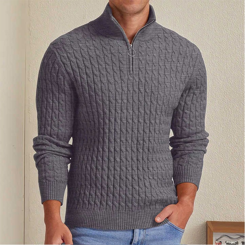 Mens Casual Quarter Zip Cable Knit Jumper Sweater with Mock Neck for Polo Winter Closure Anti-Wrinkle Front Logo – Knit Jumper Sweater and Mens Casual Sweater price|<span style="color:|000000;"><span style="font-style:normal;"><span style="text-deco