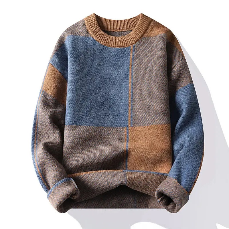 OEM Custom Men Cotton Crew Neck Knitted Sweater Long Sleeve Vintage Pullover Sweater – Sweater and Jacquard Sweater price