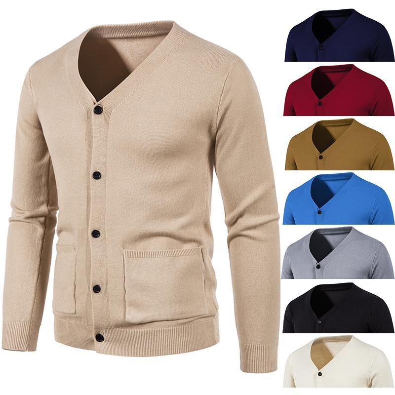 Original Autumn Winter High Quality Cardigan Mens Fashion Neckline British Retro Slim Light Mature Custom Logo Business Sweater for Men – Hoodie Sweatshirt and Hoodie Blanket price