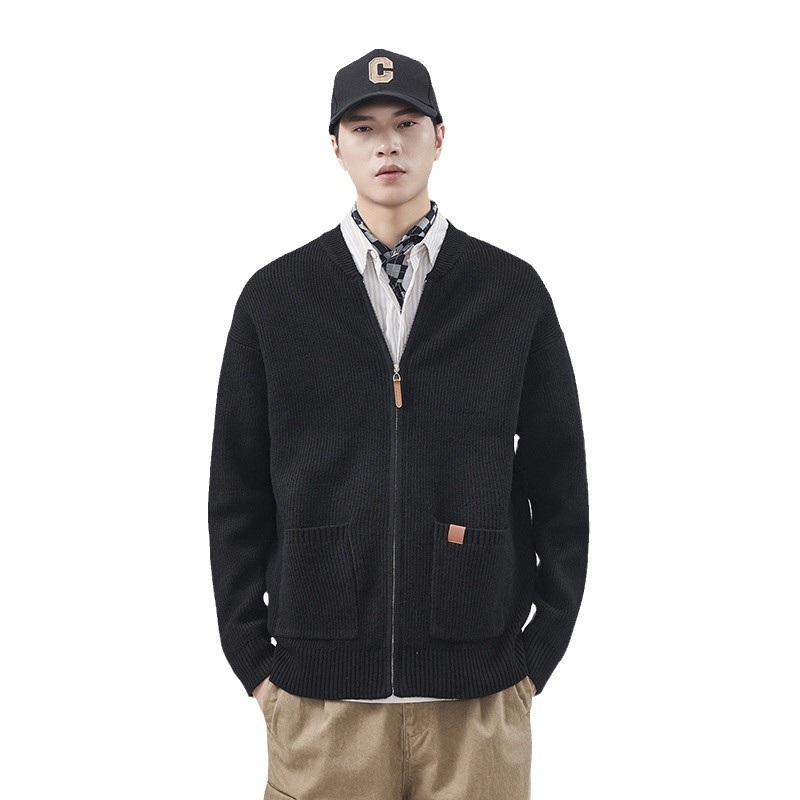 Winter Knit Cardigan Custom Logo Designer Sweater Fashion Streetwear Men Clothing Long Sleeve Jacquard Mohair Mens Cardigan – Cotton Knitted Cardigan and Mens Sweater price